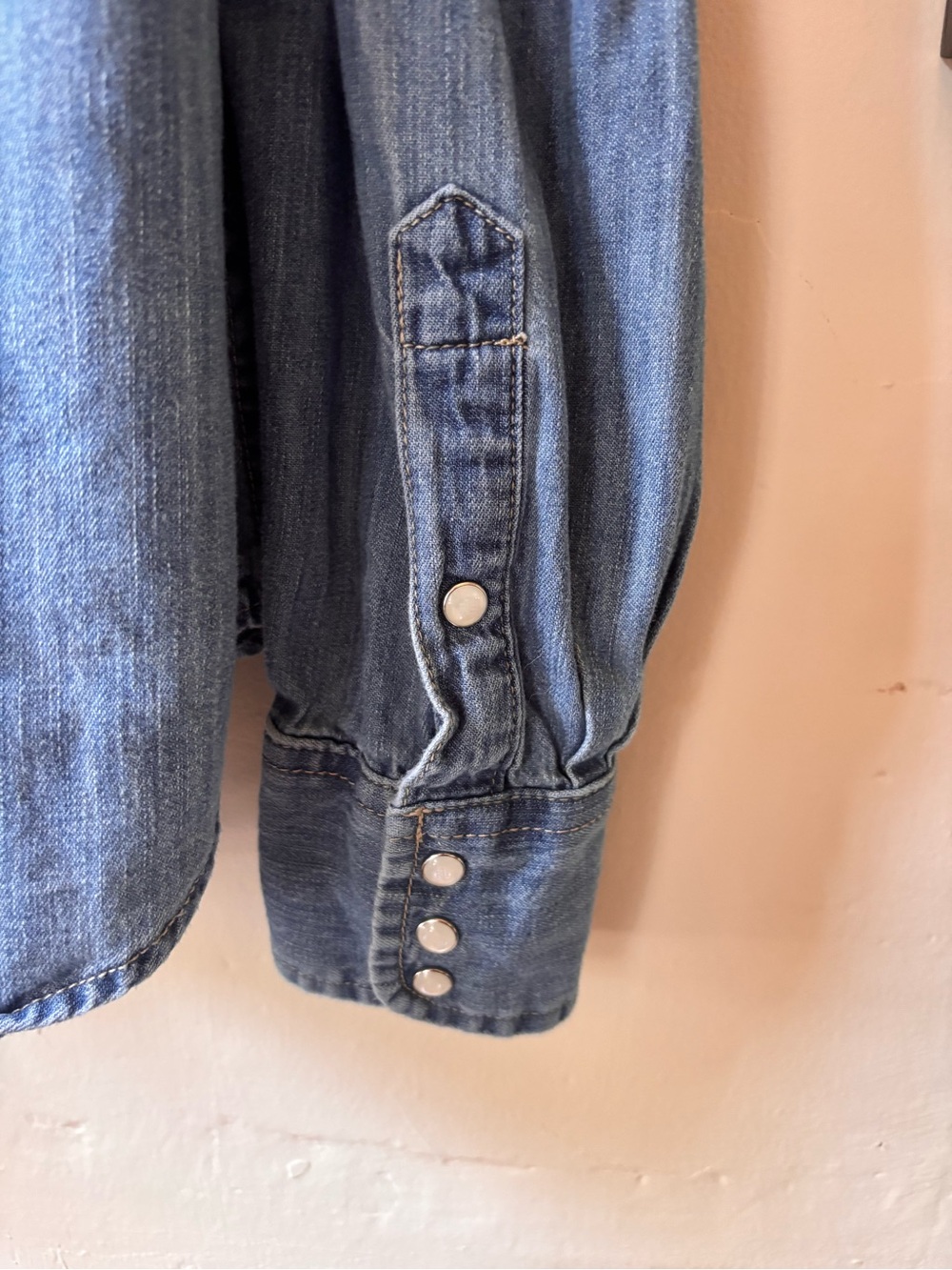 Ralph Lauren Women’s Pearl Snap Denim Western Shirt Size Large - Picture 8 of 10
